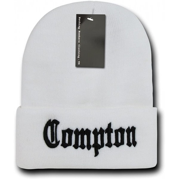 Skullies & Beanies City Compton Beanies - White - CF11M64G7U7 $11.92