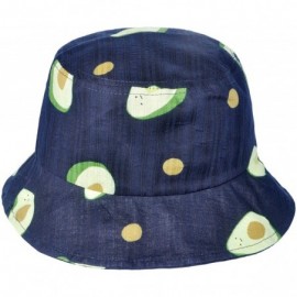 Bucket Hats Unisex Cute Print Bucket Hat Summer Fisherman Cap - Avocado Blue - CC18TTRA978 $28.65