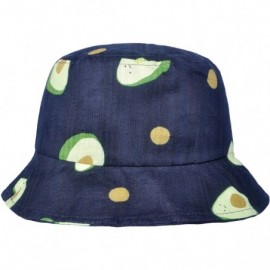 Bucket Hats Unisex Cute Print Bucket Hat Summer Fisherman Cap - Avocado Blue - CC18TTRA978 $10.33