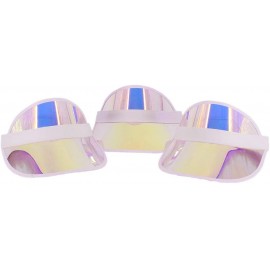 Sun Hats Women Men Sun Visor Caps Transparent Colored Plastic Sun Hat Elastic Headband Solar Summer UV Protection Outdoor - C...