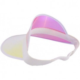 Sun Hats Women Men Sun Visor Caps Transparent Colored Plastic Sun Hat Elastic Headband Solar Summer UV Protection Outdoor - C...