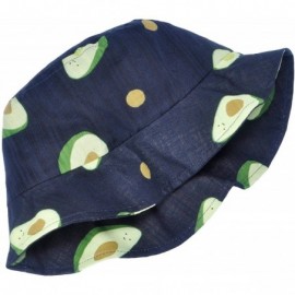 Bucket Hats Unisex Cute Print Bucket Hat Summer Fisherman Cap - Avocado Blue - CC18TTRA978 $10.33