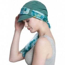 Newsboy Caps Breathable Bamboo Lined Cotton Hat and Scarf Set for Women - Green Diamonds - C718NO2XC89 $15.75