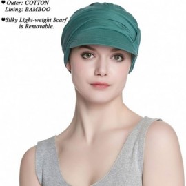 Newsboy Caps Breathable Bamboo Lined Cotton Hat and Scarf Set for Women - Green Diamonds - C718NO2XC89 $15.75