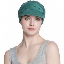 Newsboy Caps Breathable Bamboo Lined Cotton Hat and Scarf Set for Women - Green Diamonds - C718NO2XC89 $15.75