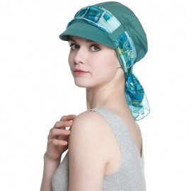 Newsboy Caps Breathable Bamboo Lined Cotton Hat and Scarf Set for Women - Green Diamonds - C718NO2XC89 $15.75