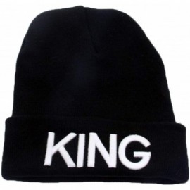 Skullies & Beanies Couple Beanie Skull Cap King Queen Knit Hat for Men & Women - K1 - CG18KGZMZ7G $6.78