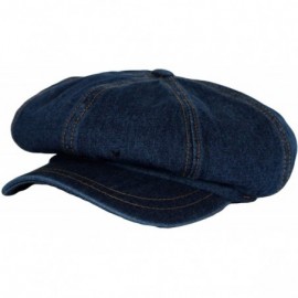 Newsboy Caps Denim Cotton Newsboy Hat Baker Boy Beret Flat Cap KR3613 - Blue - CP18343LOXW $20.48