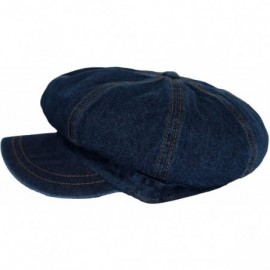Newsboy Caps Denim Cotton Newsboy Hat Baker Boy Beret Flat Cap KR3613 - Blue - CP18343LOXW $20.48