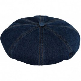 Newsboy Caps Denim Cotton Newsboy Hat Baker Boy Beret Flat Cap KR3613 - Blue - CP18343LOXW $20.48