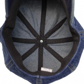 Newsboy Caps Denim Cotton Newsboy Hat Baker Boy Beret Flat Cap KR3613 - Blue - CP18343LOXW $20.48