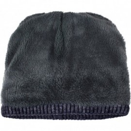 Skullies & Beanies Men's Wool Blend Knit Beanie- Soft & Warm Velour Fleece Lined - Angora Blend Cable (for Larger Head) - Dar...