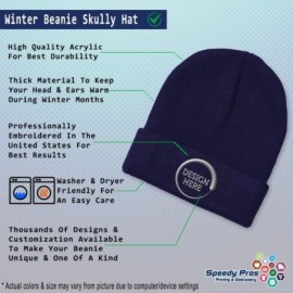 Skullies & Beanies Custom Beanie for Men & Women Skeleton Key Locksmith Embroidery Skull Cap Hat - Navy - CR18ZS3MKEZ $21.51