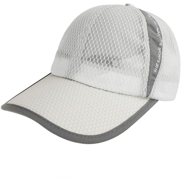 Baseball Caps Summer Quick Dry Mesh Baseball Cap Sports Cycling Running Fishing Golf Sun Hat - 2 Light Grey - CS12JROVE8X $12.19