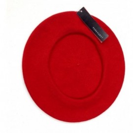 Berets Classic French Beret (Adult)- 100% Wool - Scarlet RED - CF11QN0EFZ9 $25.38