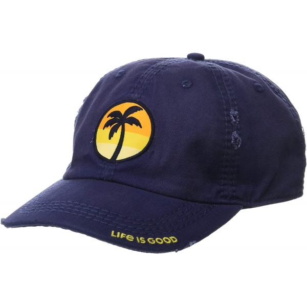 Baseball Caps Sunwashed Chill Cap Baseball Hat Collection - Sunset Palm Blue - C718GEODIMK $20.86