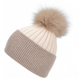 Skullies & Beanies Cashmere Beanie Winter Cuffed Stocking - Cream Mix - C8193M6AD4G $26.49