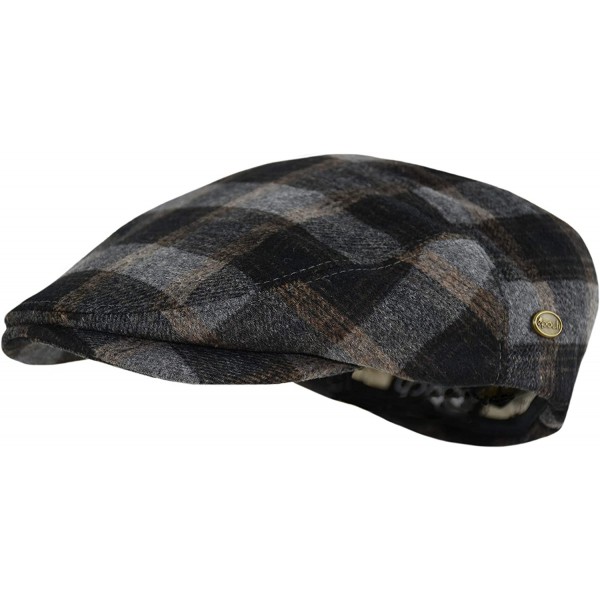 Newsboy Caps Premium Men's Wool Newsboy Cap SnapBrim Thick Winter Ivy Flat Stylish Hat - 3008-dk.gray Check - CN18Y8ITACI $15.90