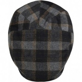 Newsboy Caps Premium Men's Wool Newsboy Cap SnapBrim Thick Winter Ivy Flat Stylish Hat - 3008-dk.gray Check - CN18Y8ITACI $15.90