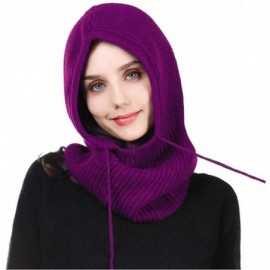 Balaclavas Balaclavas Women Men Cashmere Blending Outdoor Sports Windproof Hat for Winter - Purple - CO192SHKLRK $15.08