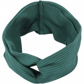 Headbands Women's Stretch Twisted Sports Headband Fashion Wide Head Wrap Hair Band - Dark Green - CD1802GS3DQ $8.60