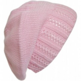 Skullies & Beanies Lovely Crochet Srping Beret/Hat Cotton Acrylic Fall Hat - Pink - CS11D12E9K3 $11.28