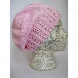 Skullies & Beanies Lovely Crochet Srping Beret/Hat Cotton Acrylic Fall Hat - Pink - CS11D12E9K3 $11.28