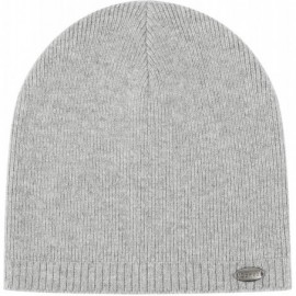 Skullies & Beanies Cashmere Wool Beanie Knit Hats for Men Women- Fashion and Slouchy- Comfortable Skin - Light Gray - C718YLT...
