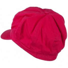 Newsboy Caps Hot Pink Ribbon Breast Cancer Embroidered Newsboy Cap - Fuchsia - CK11MJ47IHP $24.26