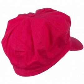 Newsboy Caps Hot Pink Ribbon Breast Cancer Embroidered Newsboy Cap - Fuchsia - CK11MJ47IHP $24.26