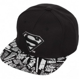 Baseball Caps Superman Shield Embroidery Baseball Cap Hip-hop Snapback Hat ST21176 - Black - C818R4XCOGX $23.17
