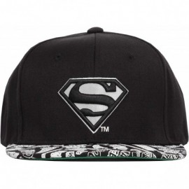 Baseball Caps Superman Shield Embroidery Baseball Cap Hip-hop Snapback Hat ST21176 - Black - C818R4XCOGX $23.17