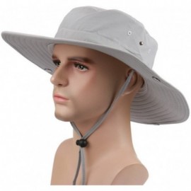 Cowboy Hats Outdoor Polyester Fishing Cap Cowboy Hat & Elastic Sweatband - Az-light Grey - CL12GROS6GJ $33.05