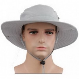 Cowboy Hats Outdoor Polyester Fishing Cap Cowboy Hat & Elastic Sweatband - Az-light Grey - CL12GROS6GJ $18.89