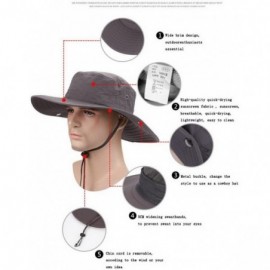 Cowboy Hats Outdoor Polyester Fishing Cap Cowboy Hat & Elastic Sweatband - Az-light Grey - CL12GROS6GJ $18.89