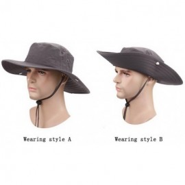 Cowboy Hats Outdoor Polyester Fishing Cap Cowboy Hat & Elastic Sweatband - Az-light Grey - CL12GROS6GJ $18.89