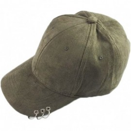 Baseball Caps Unisex Men Women Baseball Caps with Silver Rings Golf Snapback Hip-hop Hat Adjustable - Dark Green - C017Y4S8G7...