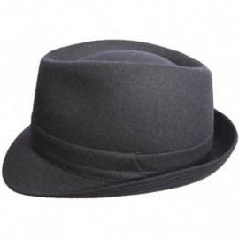 Fedoras Classic Trilby Feutre Wool Felt Trilby Hat Water Repellent - Noir - CD11HLUNDSZ $37.13