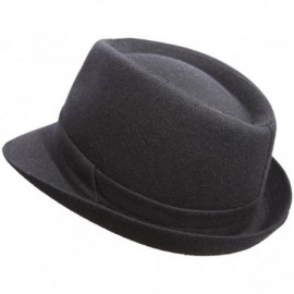 Fedoras Classic Trilby Feutre Wool Felt Trilby Hat Water Repellent - Noir - CD11HLUNDSZ $37.13