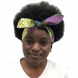 Headbands African Print Headband Hair Accessory for Women/Girls （2 Headbands 1 Big and 1small） - Purple - CM18MGD5ZLG $10.27