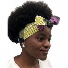 Headbands African Print Headband Hair Accessory for Women/Girls （2 Headbands 1 Big and 1small） - Purple - CM18MGD5ZLG $10.27