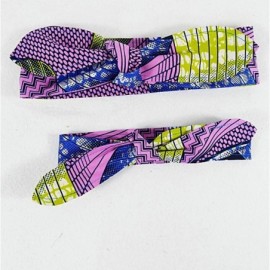 Headbands African Print Headband Hair Accessory for Women/Girls （2 Headbands 1 Big and 1small） - Purple - CM18MGD5ZLG $10.27