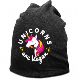 Skullies & Beanies I Run Hoes for Money Women's Beanies Hats Ski Caps - Unicorns Are Vegan /Deep Heather - CI194R48N7U $16.24