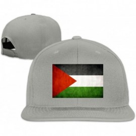 Sun Hats Palestinian Retro FlagBaseball Caps Grid Hat Adjustable Trucker Cap Bandanas - Ash - C918D02G7QU $18.97