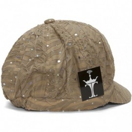 Newsboy Caps Glitter Sequin Trim Newsboy Hat - Beige - CA11TN475PT $10.74