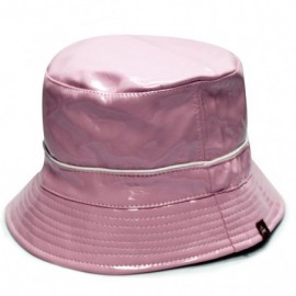 Bucket Hats Bd2040 Patent Rain Bucket Hats - Pink (S/m Size) - CW11E5DBLAR $27.12