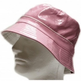 Bucket Hats Bd2040 Patent Rain Bucket Hats - Pink (S/m Size) - CW11E5DBLAR $15.27