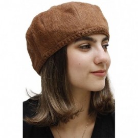 Berets Womens Soft Alpaca Wool Woven French Beret Cap Hat - Camel - CL11ZDXCTA9 $25.09