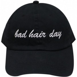 Baseball Caps Bad Hair Day Cotton Baseball Caps - Black - CG182KQQIR0 $23.33