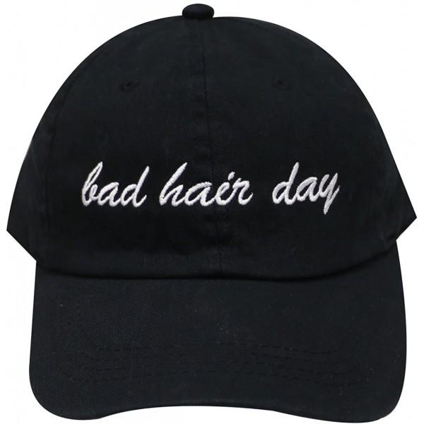 Baseball Caps Bad Hair Day Cotton Baseball Caps - Black - CG182KQQIR0 $13.74